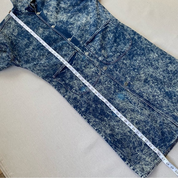 Vintage ID# Official Identification Denim Acid Wash Trench Coat Size 3 Unisex - Picture 9 of 16